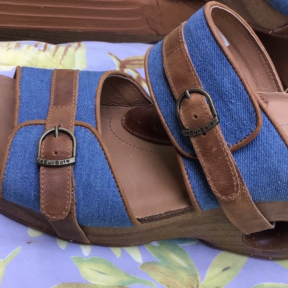 Rocky 4EUR Sole Denim Leather Comfy Sandals 42 New - Picture 8 of 8